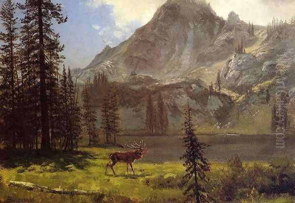 Call Of The Wild Oil Painting by Albert Bierstadt