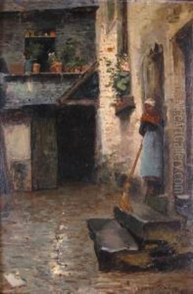 View Of French Street Oil Painting by Eugene Lawrence Vail