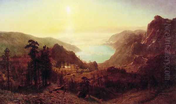 Donner Lake From The Summit Oil Painting by Albert Bierstadt