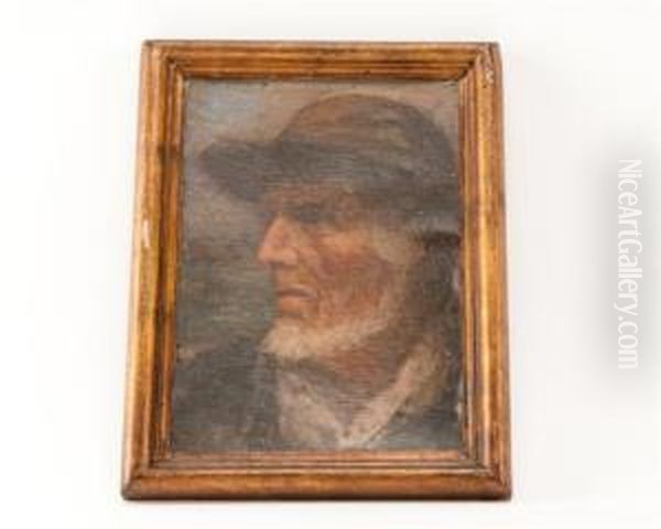 Fisherman Oil Painting by Jacques Gaston E. Vaillant