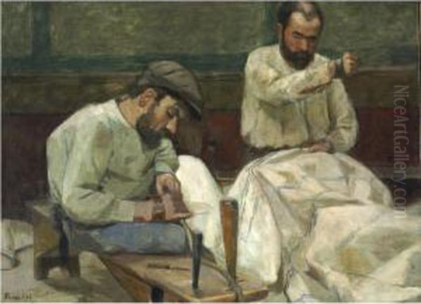 The Sailmakers Oil Painting by Pierre Vaillant