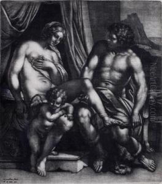 Hercules And Omphale Oil Painting by Wallerand Vaillant