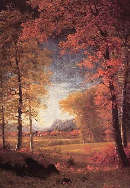 Autumn In America Oneida County New York Oil Painting by Albert Bierstadt