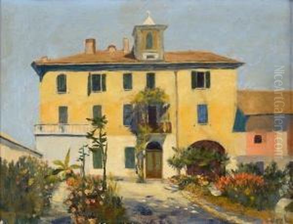 Scorcio Di Villa Italiana Oil Painting by Valentine Synave N. Val