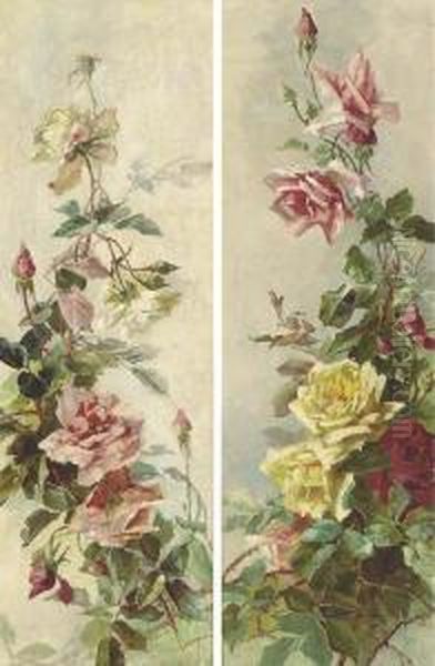 Roses Oil Painting by Valentine Synave N. Val