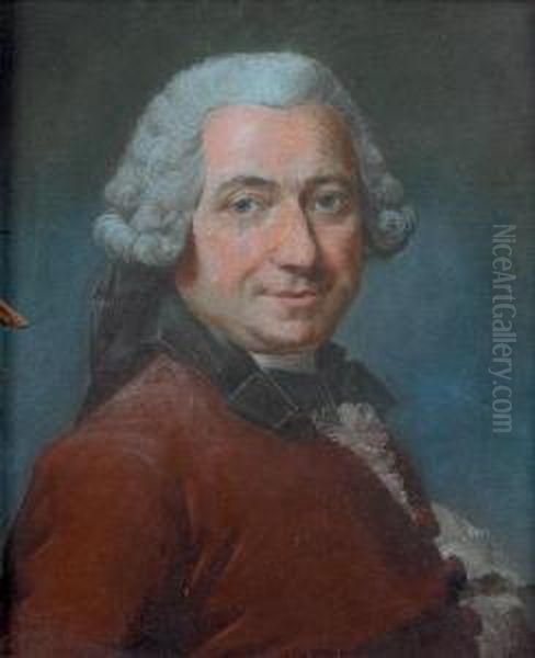 Portrait D'homme A La Veste Rouge Oil Painting by Jean Valade