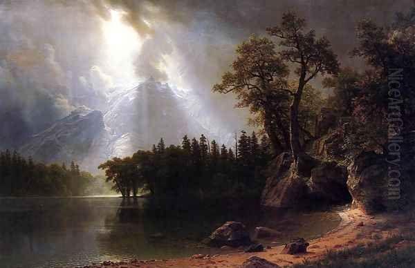 Passing Storm Over The Sierra Nevada Oil Painting by Albert Bierstadt