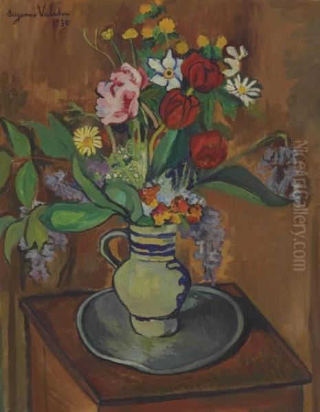 Bouquet De Fleurs Dans Une Cruche Oil Painting by Suzanne Valadon