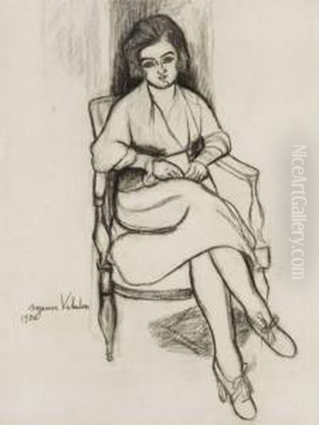 Portrait De Jeune Fille Oil Painting by Suzanne Valadon