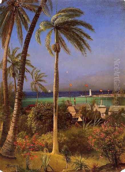 Bahamian View Oil Painting by Albert Bierstadt