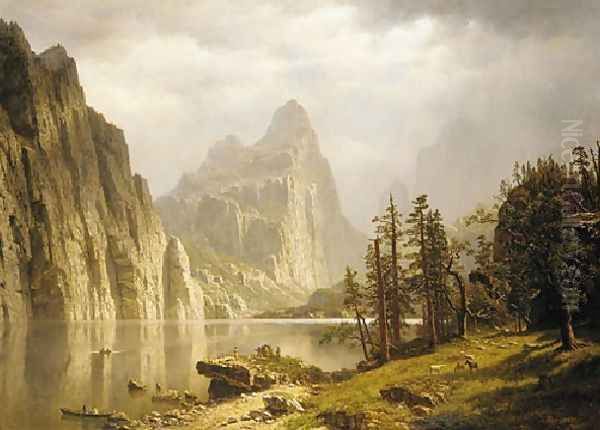 Merced River Yosemite Valley Oil Painting by Albert Bierstadt