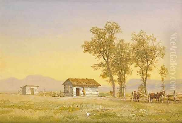 Homestead in the Rocky Mountains 1863 Oil Painting by Albert Bierstadt