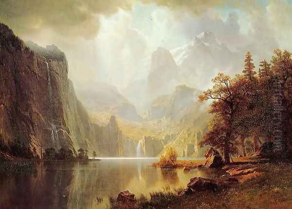 In The Mountains Oil Painting by Albert Bierstadt