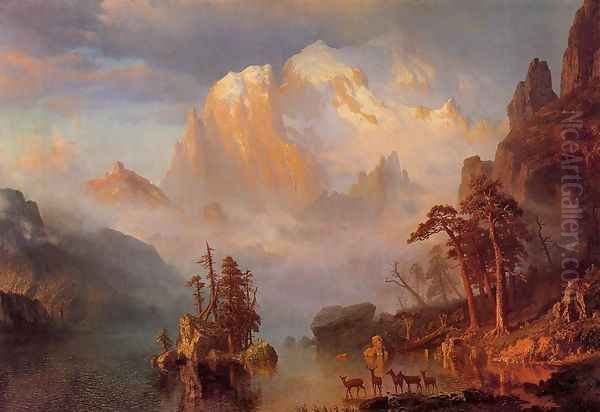 Rocky Mountains Oil Painting by Albert Bierstadt