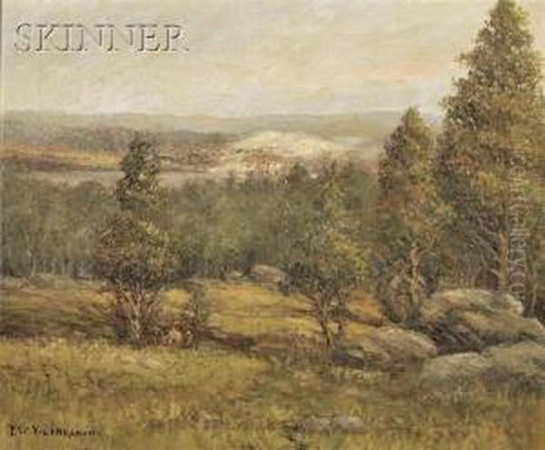 View Over A Wooded Landscape Oil Painting by Theodor Victor Carl Valenkamph