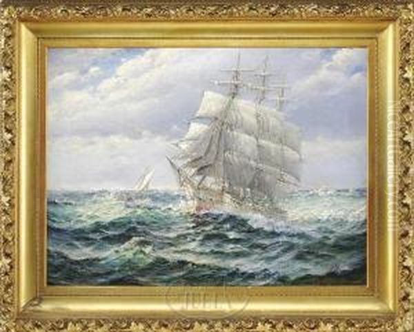 The Tall Ship Oil Painting by Theodor Victor Carl Valenkamph