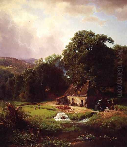 The Old Mill Oil Painting by Albert Bierstadt