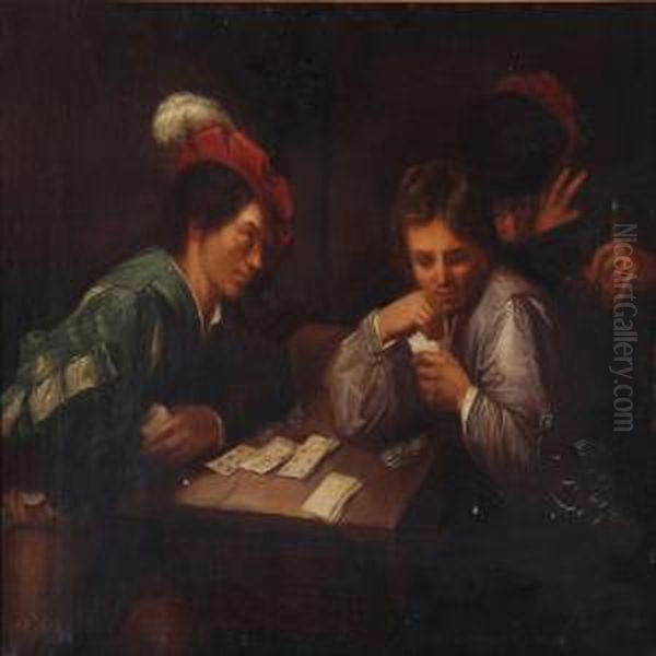 Fake Players Oil Painting by Valentin De Boulogne