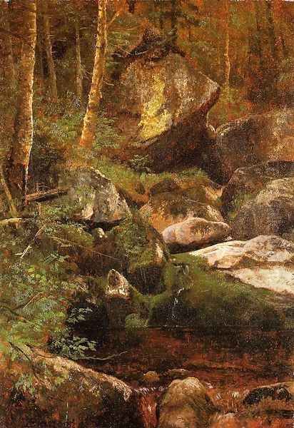 Forest Stream Oil Painting by Albert Bierstadt