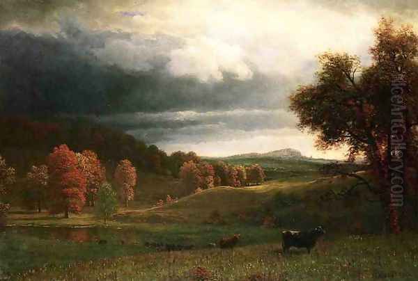 Autumn Landscape: The Catskills Oil Painting by Albert Bierstadt