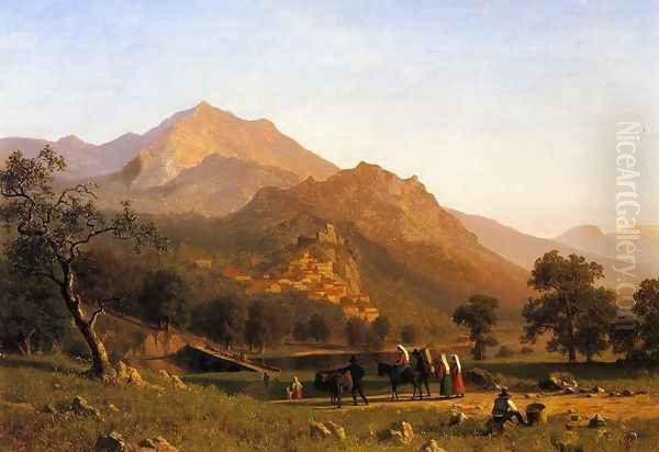 Rocca De Secca Oil Painting by Albert Bierstadt