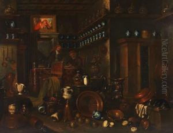 Zugeschrieben - Beim Apotheker Oil Painting by Gian Domenico Valentino