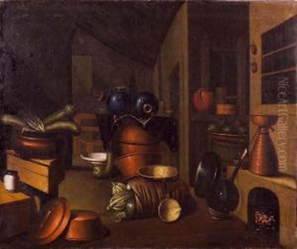 Interno Di Cucina Oil Painting by Gian Domenico Valentino