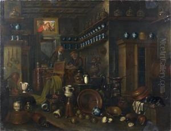 Interieur D'une Pharmacie Oil Painting by Gian Domenico Valentino