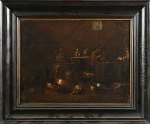 Interior Av Atelje Olja Pa Duk Oil Painting by Gian Domenico Valentino