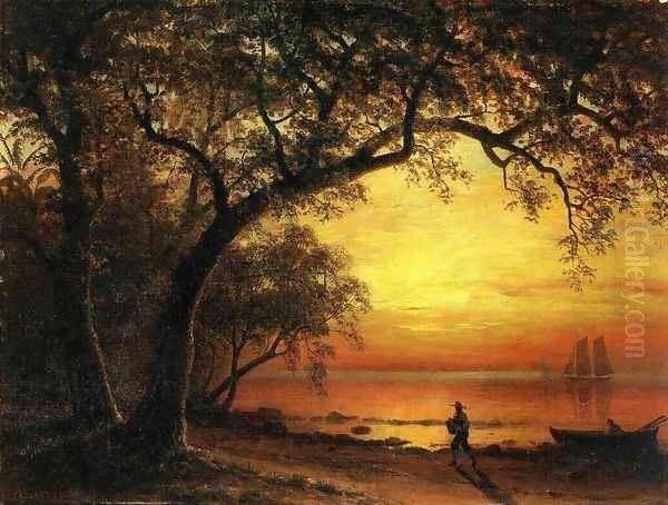 Island Of New Providence Oil Painting by Albert Bierstadt