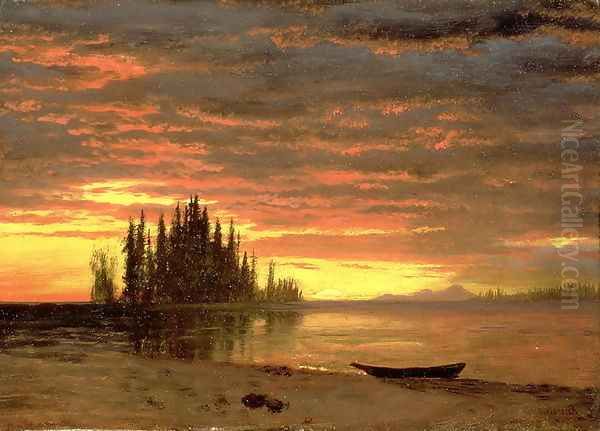 California Sunset Oil Painting by Albert Bierstadt