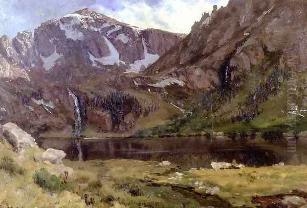 Mountain Lake Oil Painting by Albert Bierstadt