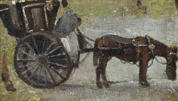 Hansom Cab, Manchester Oil Painting by Adolphe Pierre Valette