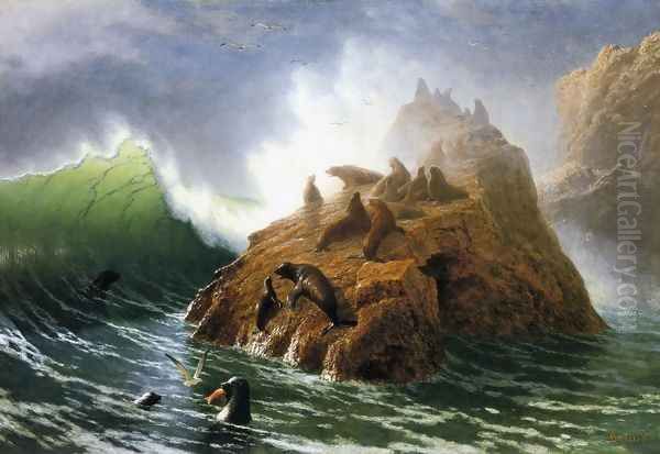 Seal Rock 1872 Oil Painting by Albert Bierstadt