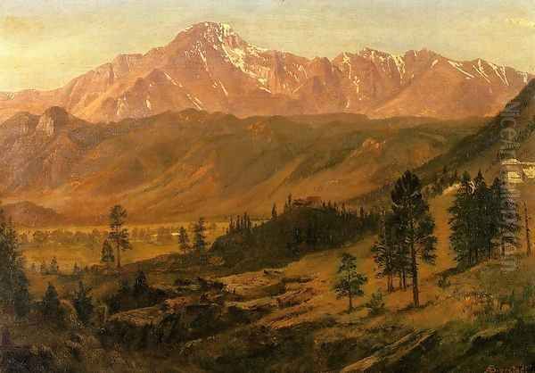 Pikes Peak Oil Painting by Albert Bierstadt