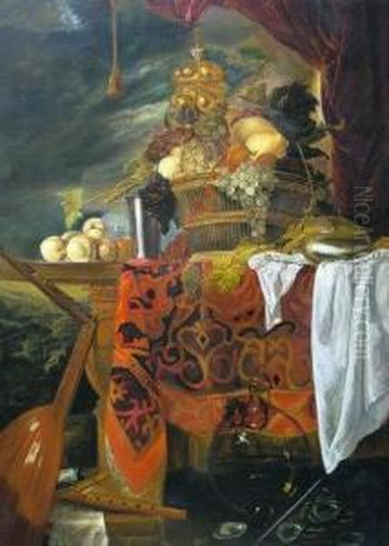 A Still-life Of Fruit Oil Painting by Dirk Valkenburg