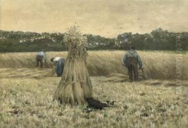 The Harvest Oil Painting by Hendrik Valkenburg