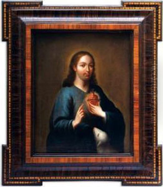 Sagrado Corazon De Jesus Oil Painting by Francisco Antonio Vallejo