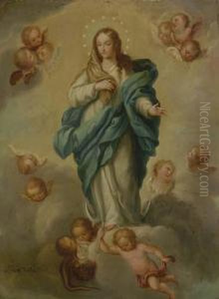 Inmaculada Concepcion Oil Painting by Francisco Antonio Vallejo