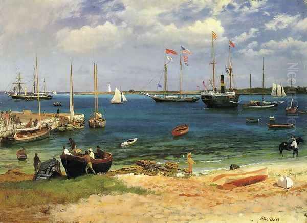 Nassau Harbor Oil Painting by Albert Bierstadt