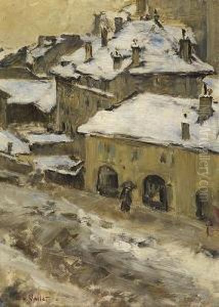 Journee D'hiver Oil Painting by Edouard Vallet