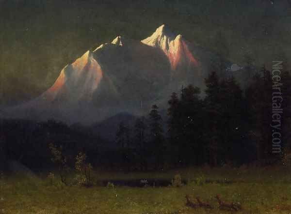 Western Landscape Oil Painting by Albert Bierstadt