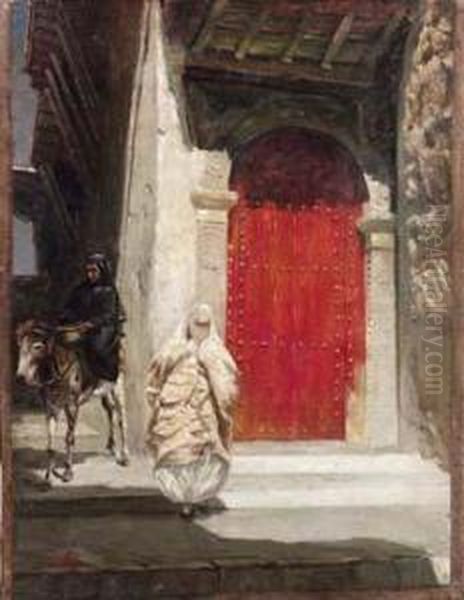 La Porta Rossa Oil Painting by Augusto Valli