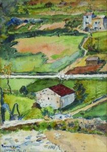 Les Toits En Provence Oil Painting by Robert Vallin