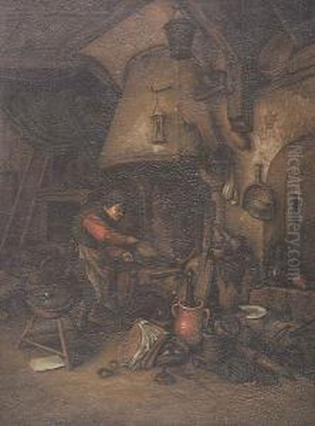 The Forge Oil Painting by Robert Vallin