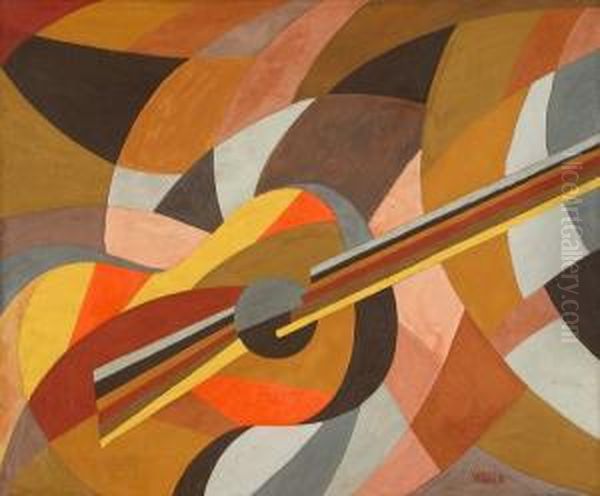 Guitarra. Oil Painting by Virgilio Vallmajo