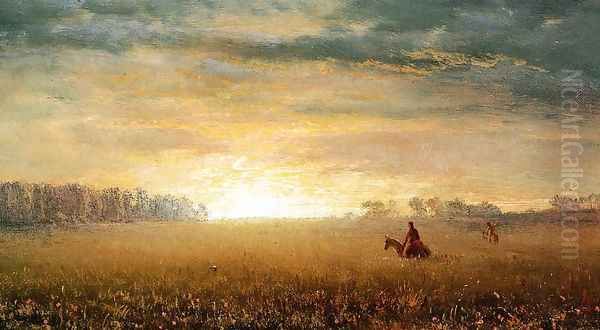 Sunset Of The Prairies Oil Painting by Albert Bierstadt