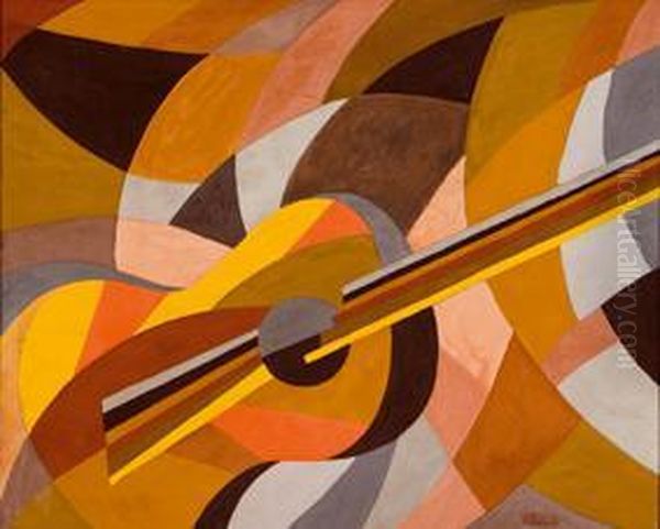 Guitarra Oil Painting by Virgilio Vallmajo