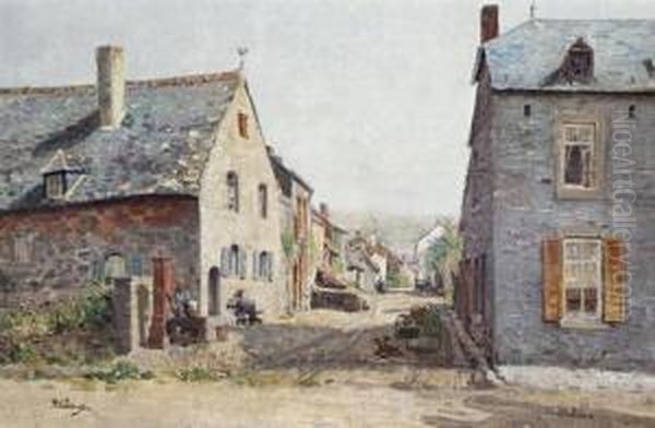 A Street Scene In Anhee Oil Painting by Paul Felix Vallois