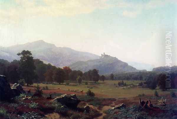 Autumn in the Conway Meadows Looking towards Mount Washington, New Hampshire Oil Painting by Albert Bierstadt